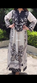 Black and white kaftan