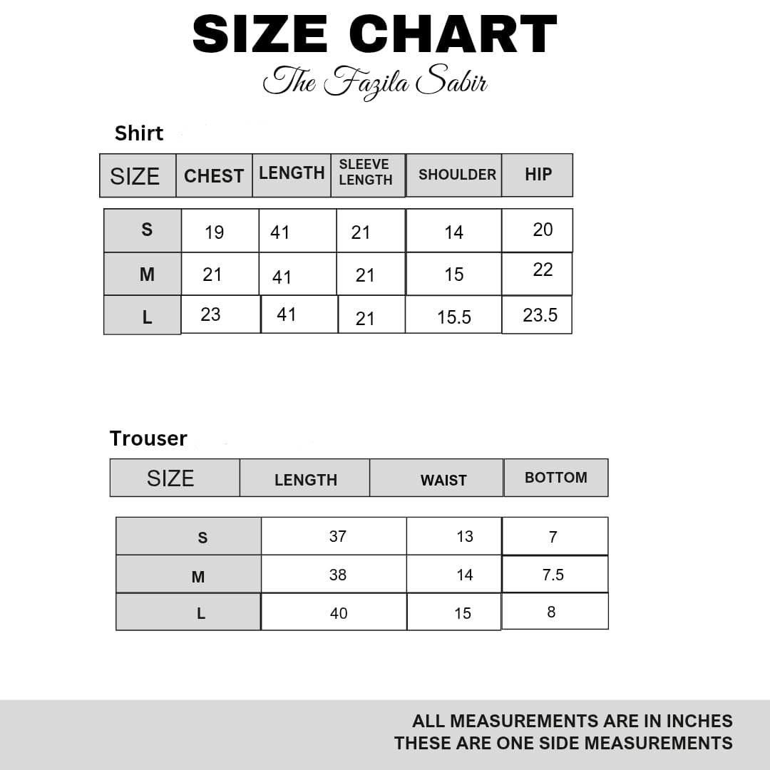 White Whispers Size Chart